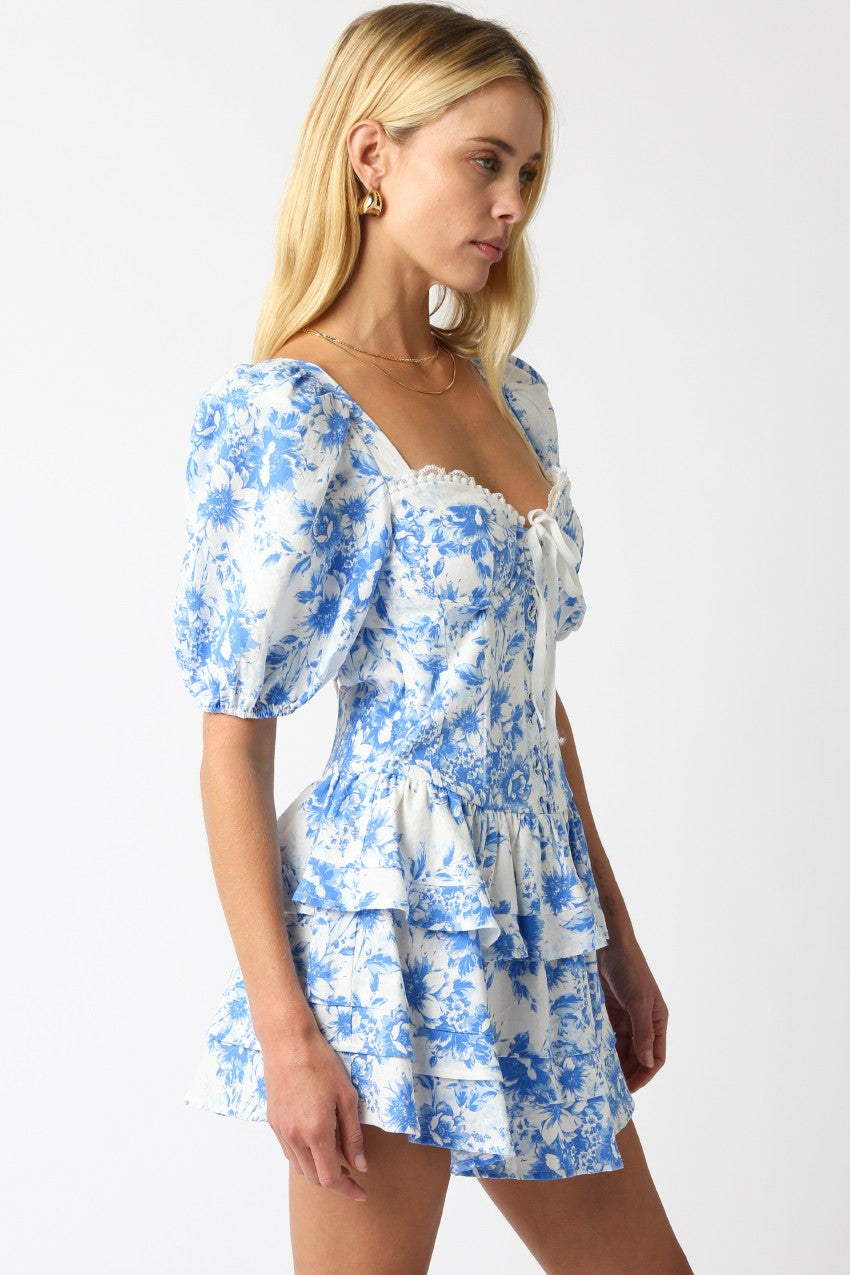 Blue Eliana Floral Dress