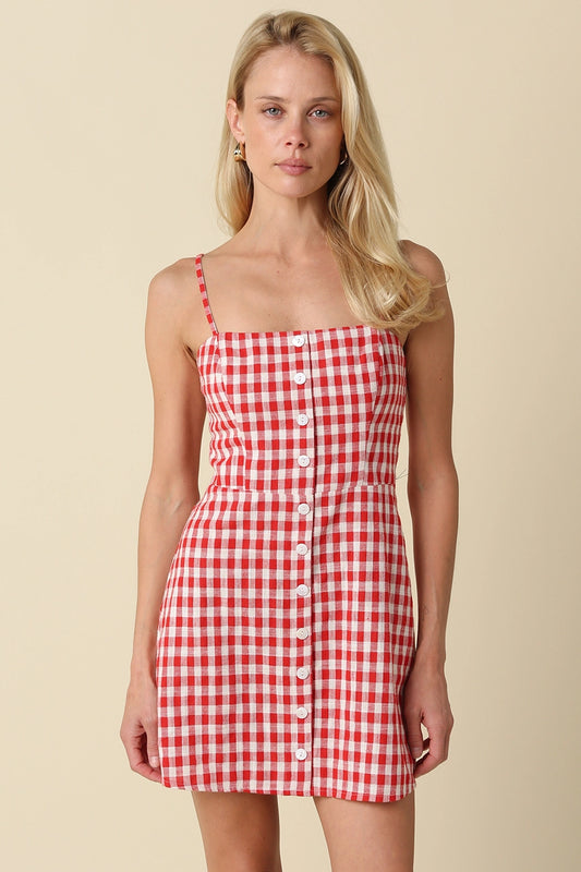 Eliza Gingham Mini Dress