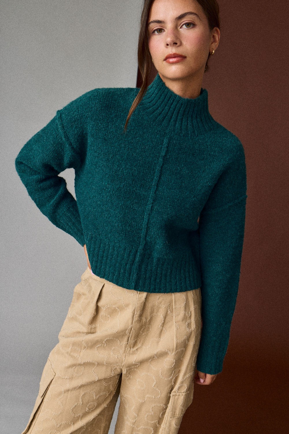 Emerald Mock Neck Sweater