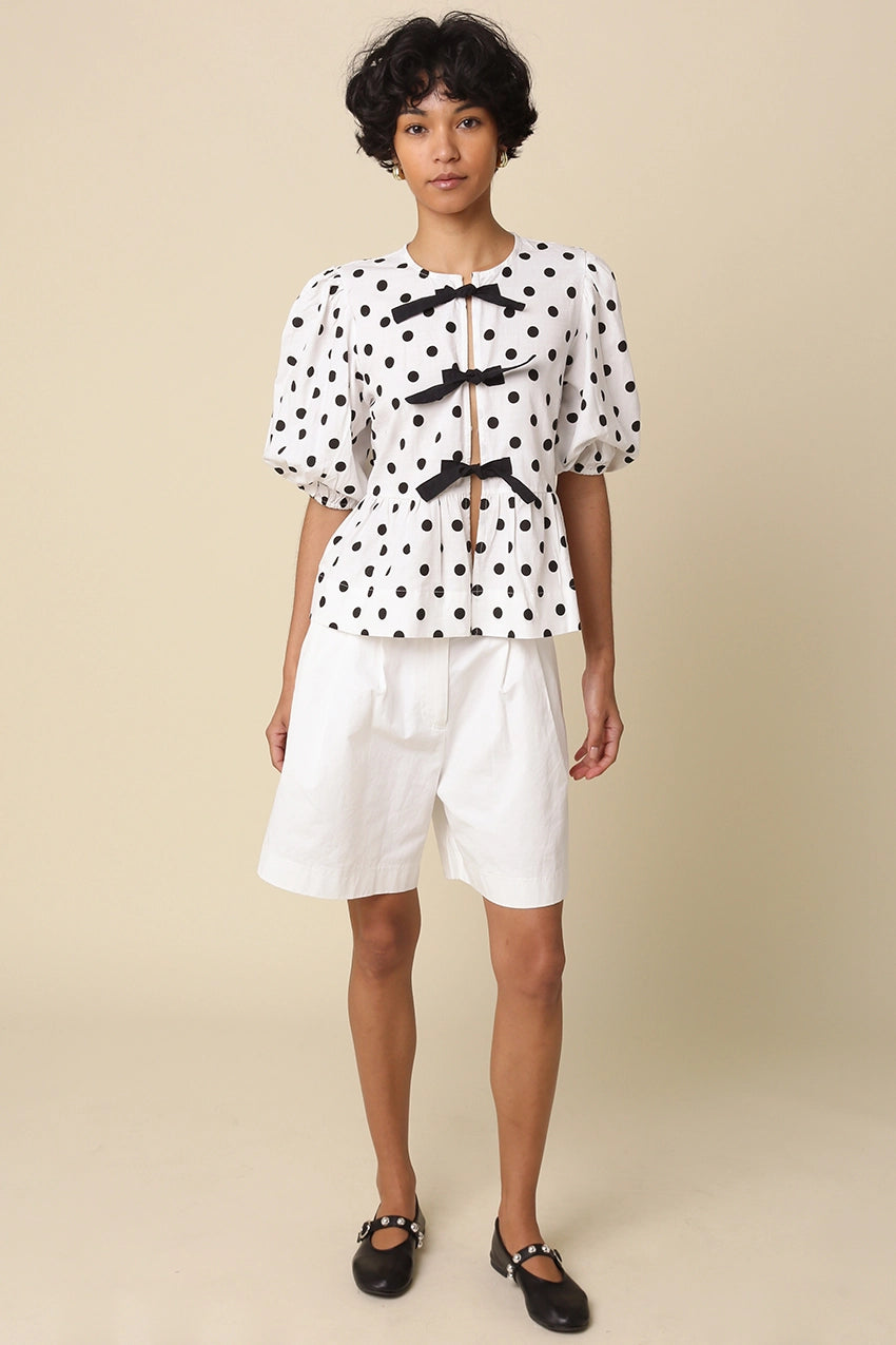 Emma Polka Dot Tie Blouse