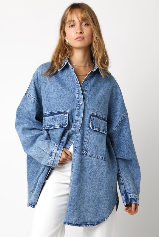 Finley Oversized Denim Top