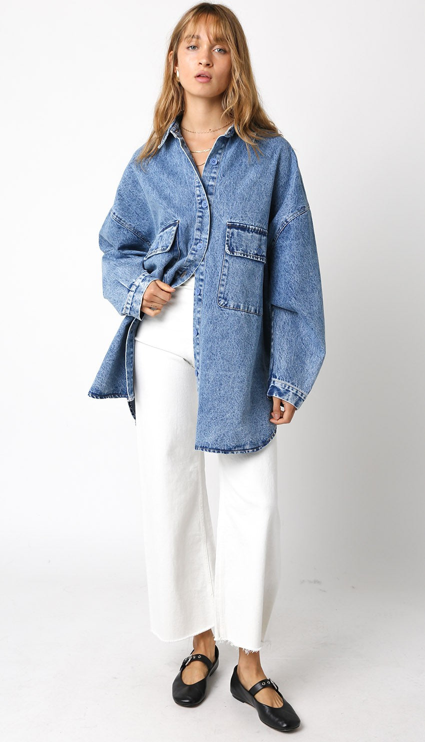 Finley Oversized Denim Top