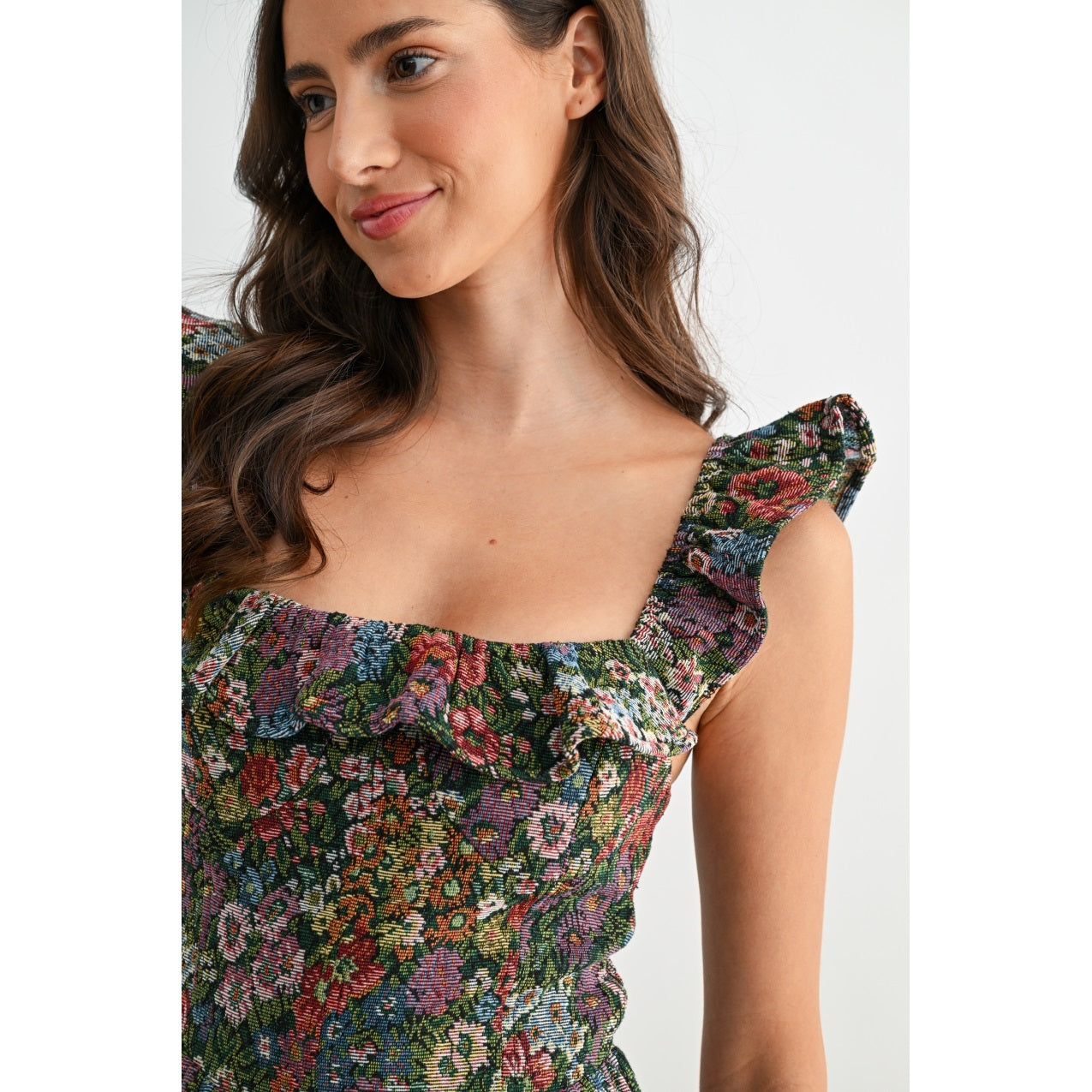 Floral Jacquard Mini Dress
