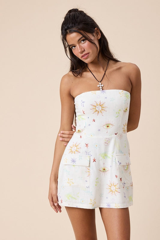 White Galaxy Mini Dress