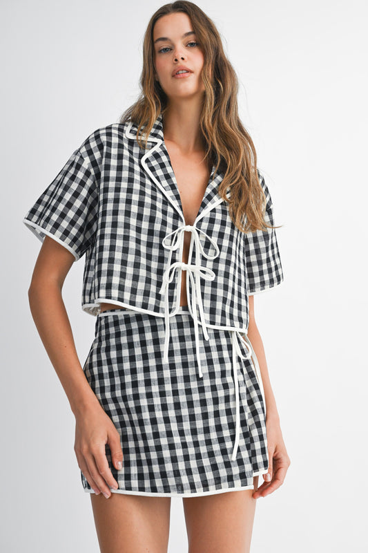 Gingham Tie Set