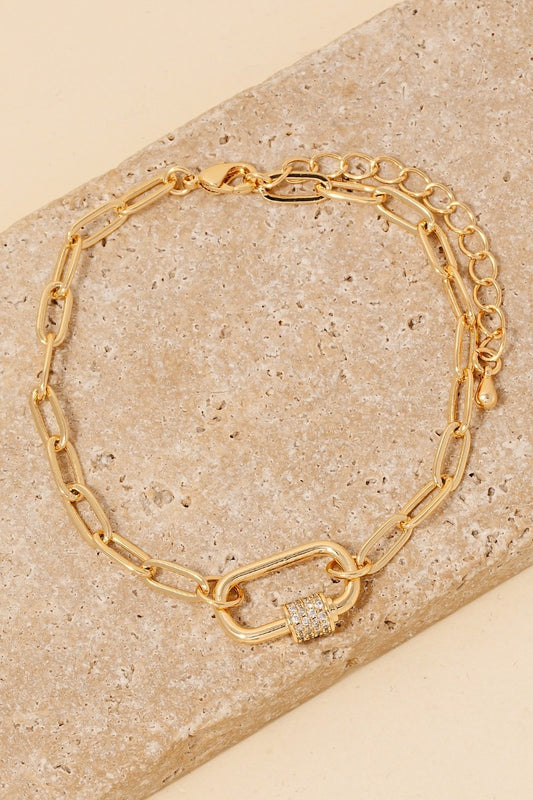 Gold Carabiner Bracelet