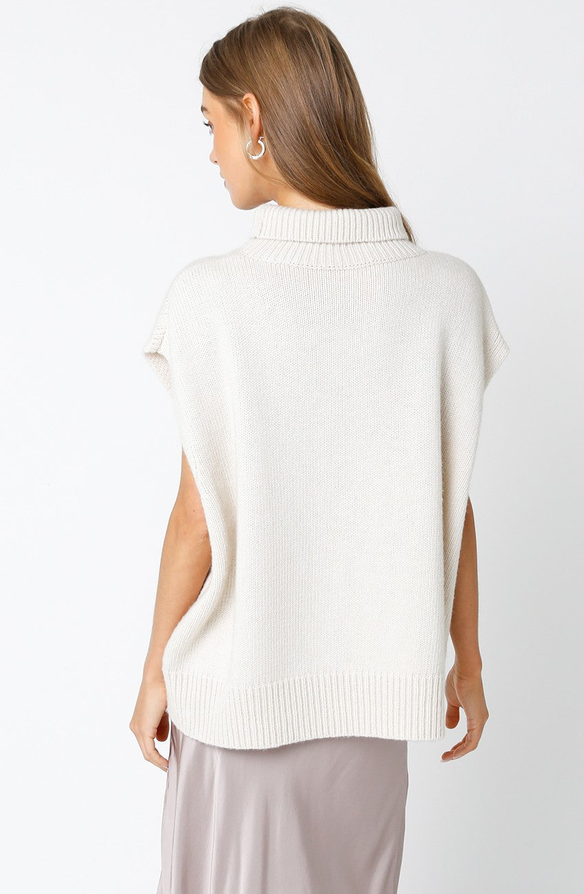 Cream Gracelyn Mock Neck Sweater