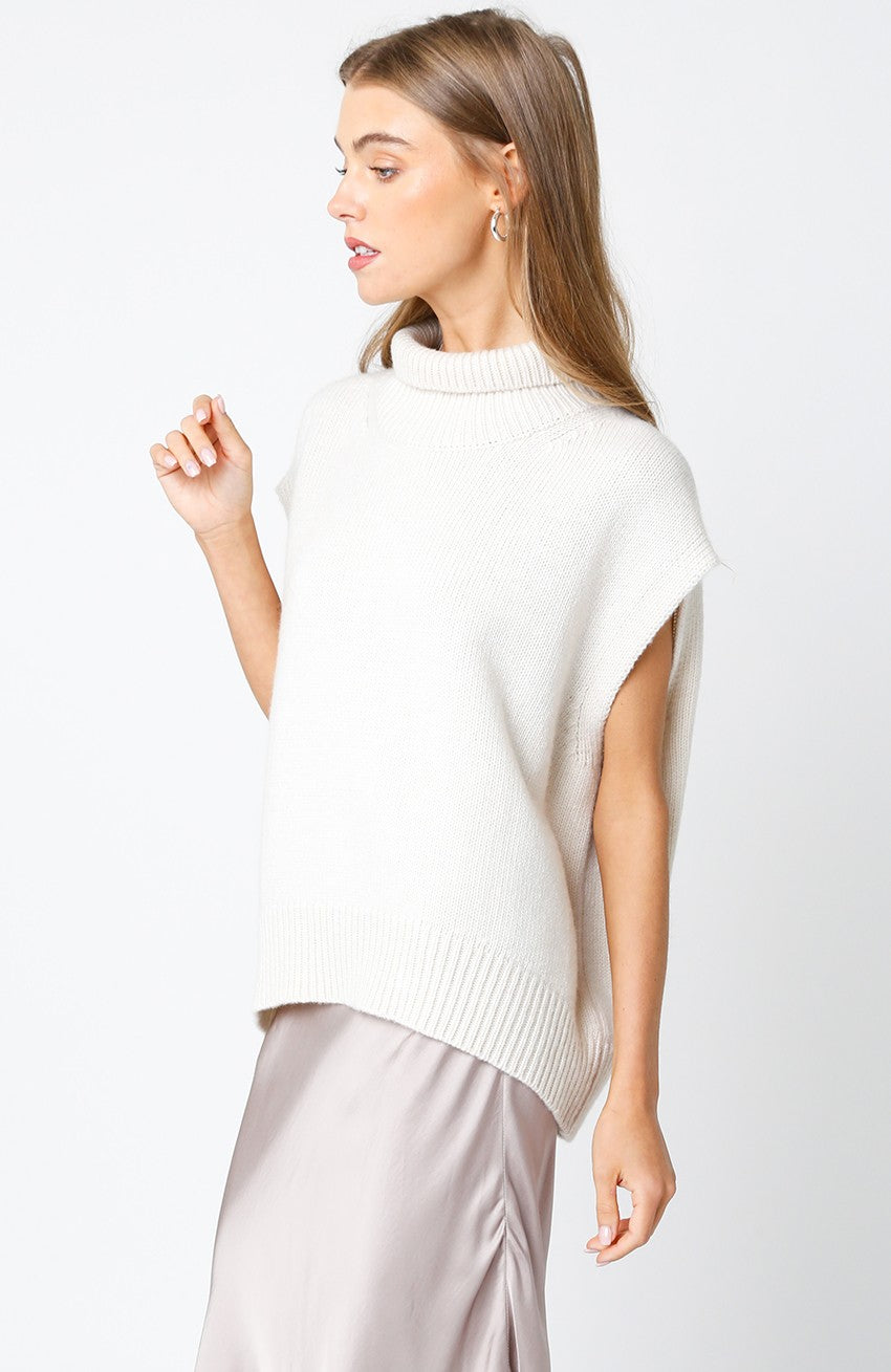 Cream Gracelyn Mock Neck Sweater