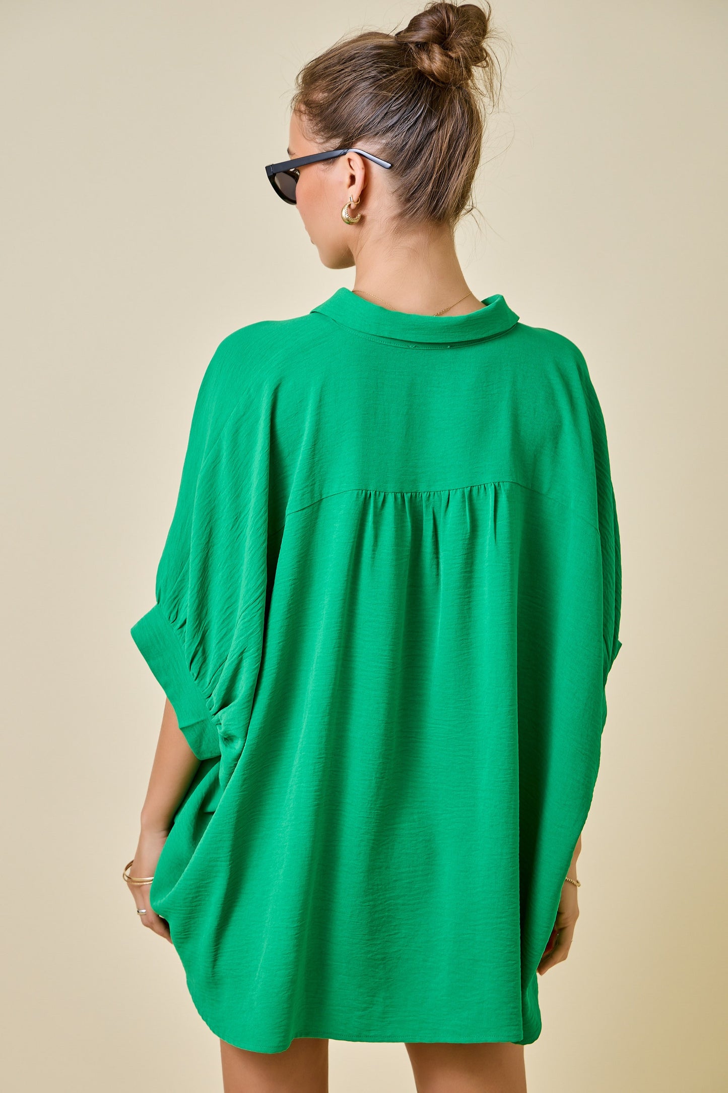 Green Oversized Button Down