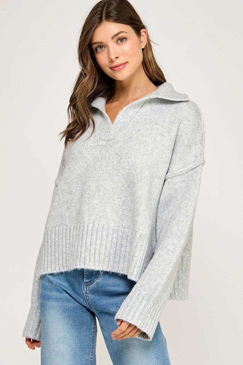 Gray Polo Sweater
