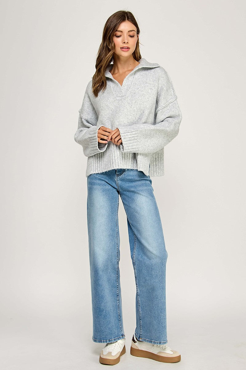 Gray Polo Sweater