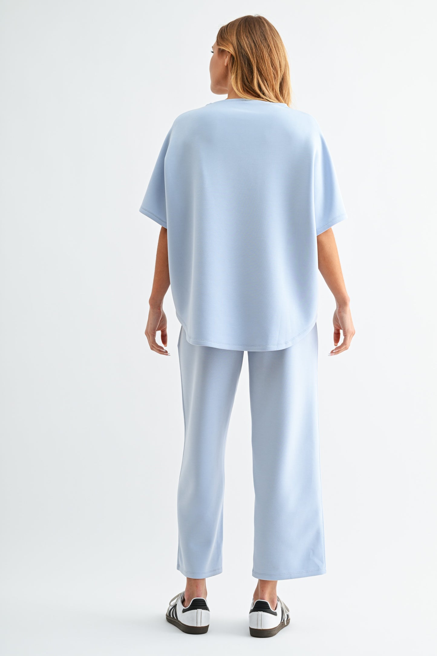 Baby Blue Casual Oversized Top