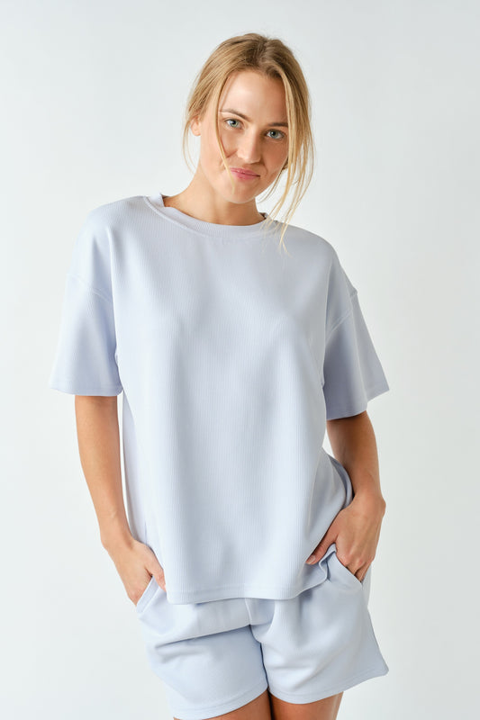 Baby Blue Rib Knit Tee