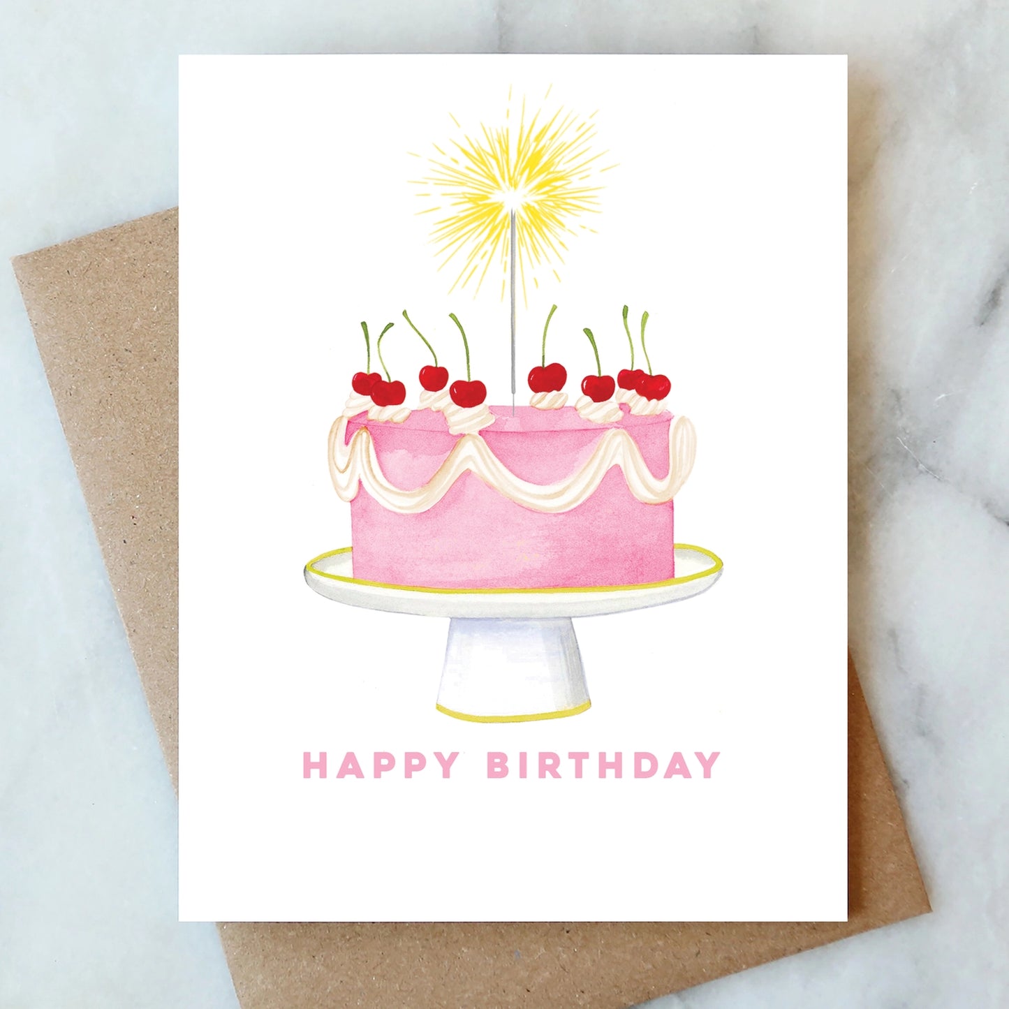 Sparkler Cake Birthday Greeting Card