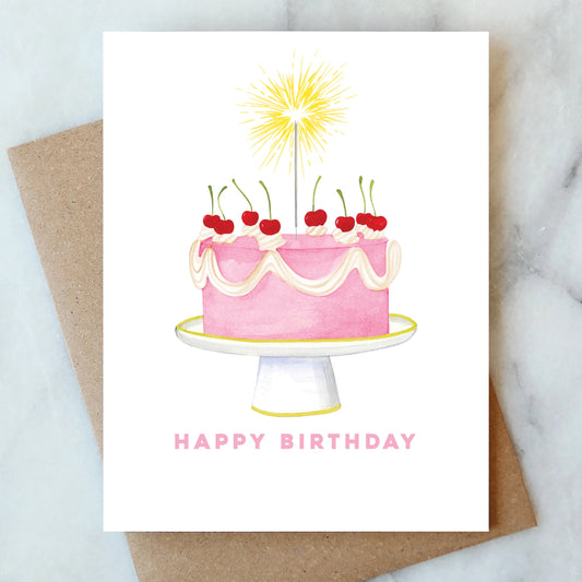 Sparkler Cake Birthday Greeting Card