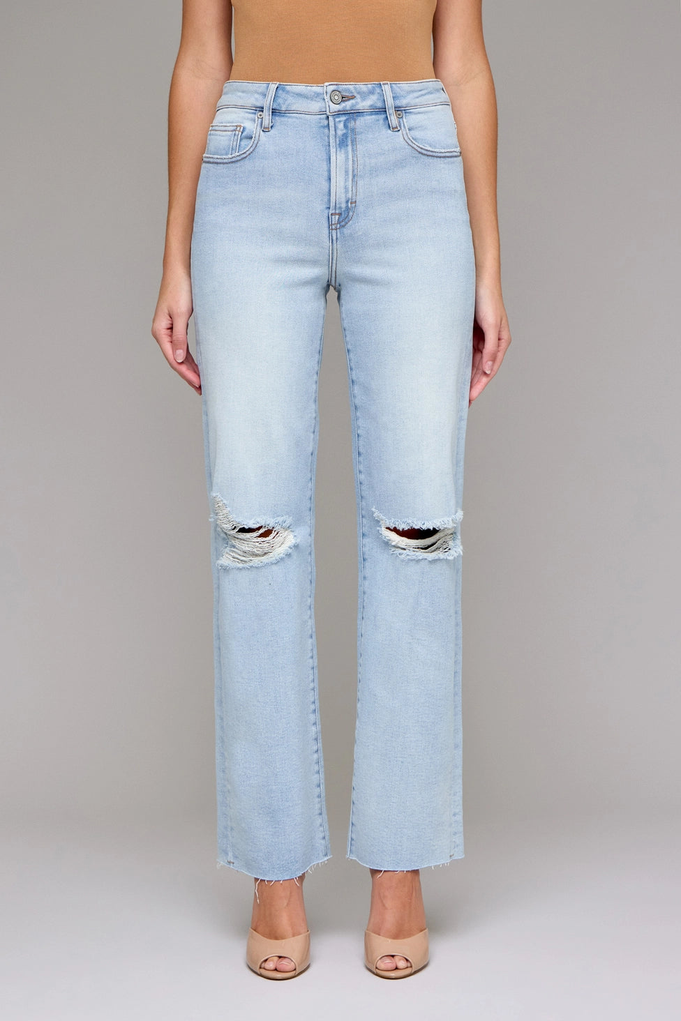 Hidden Light Wash Distressed Jean