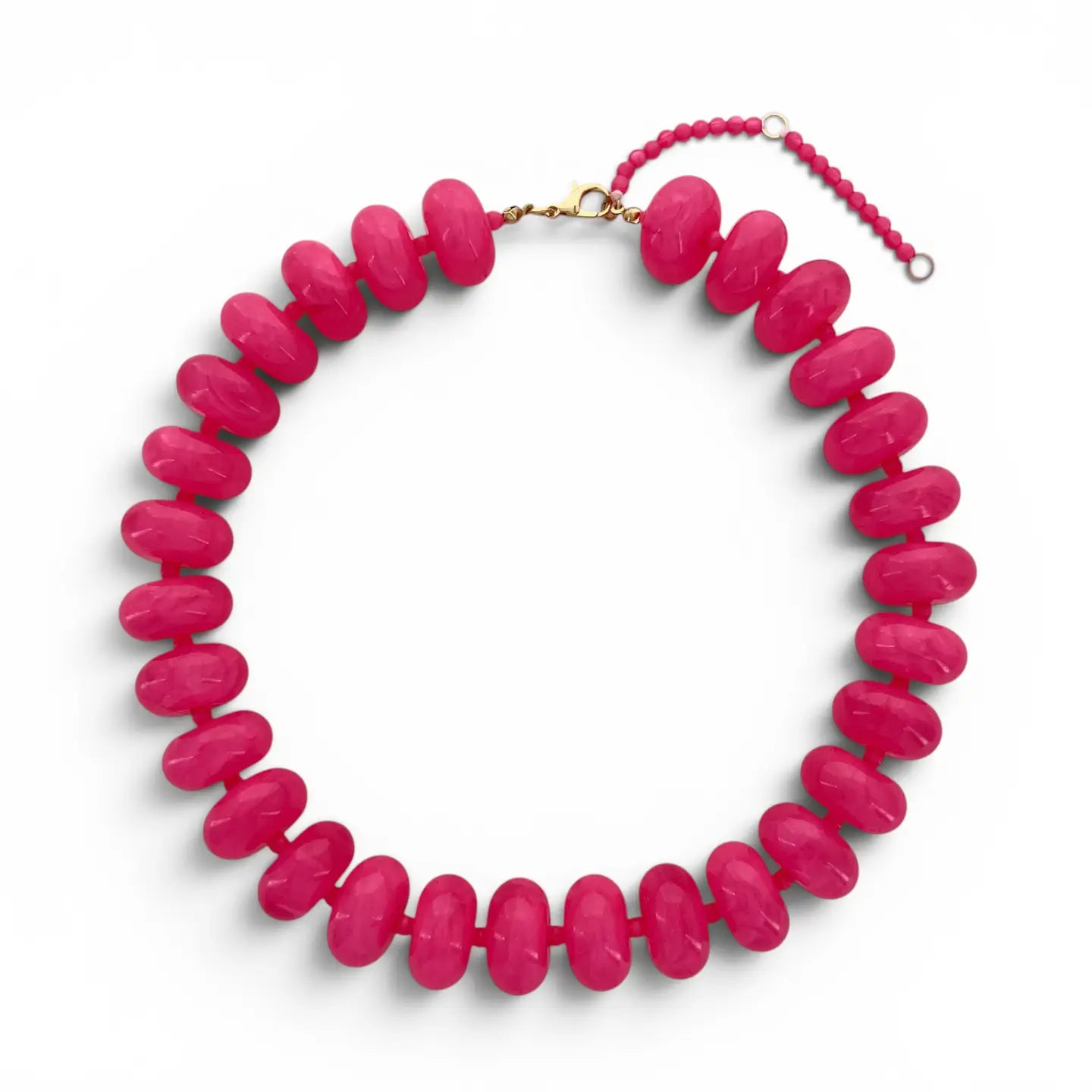 Hot Pink Chunky Beaded Necklace