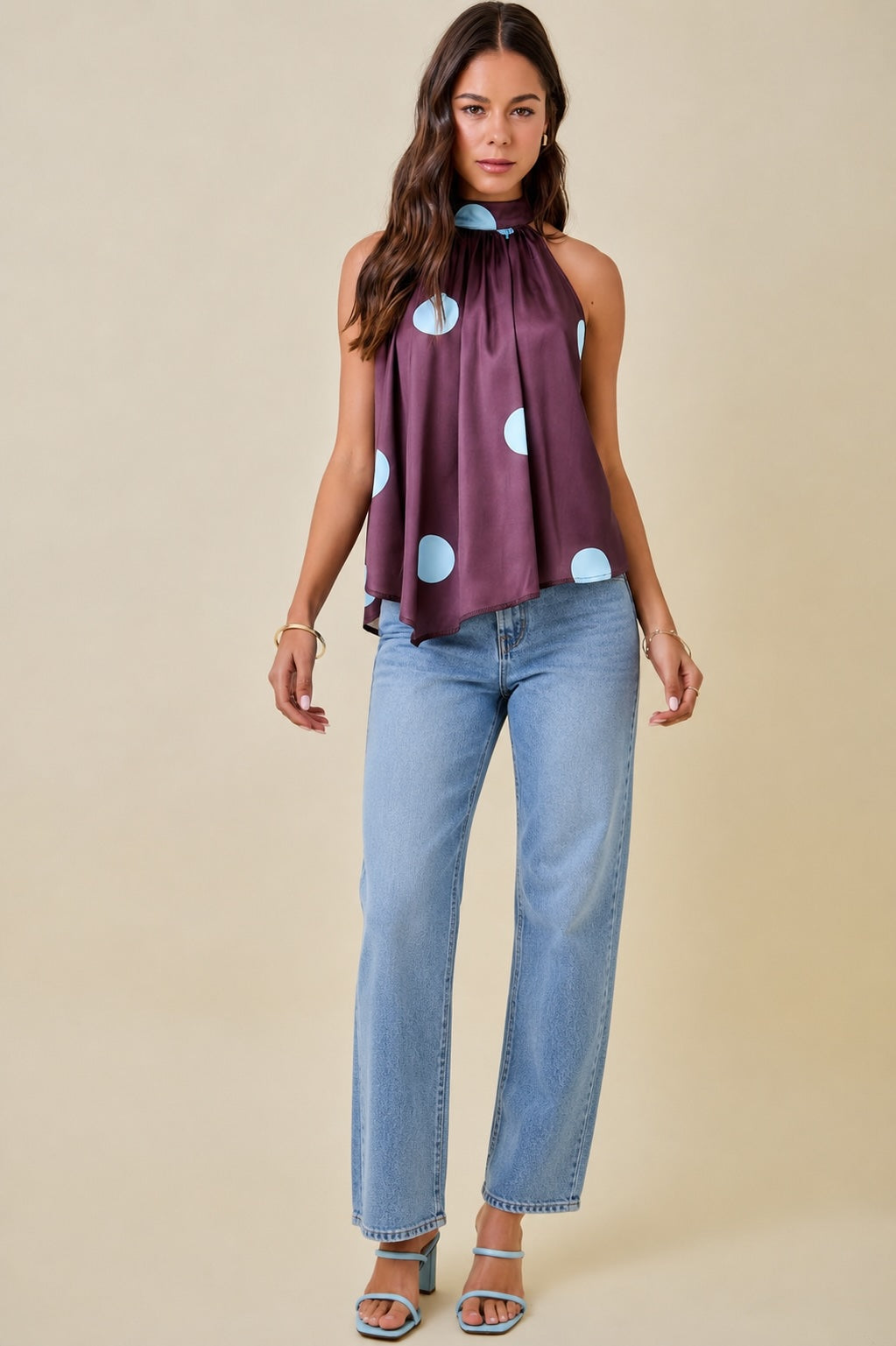 Brown Polka Dot Halter
