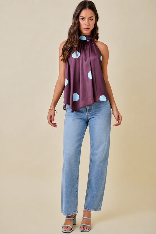 Brown Polka Dot Halter