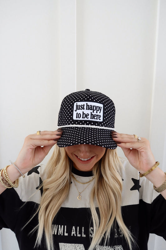 Happy To Be Here Polka Dot Trucker