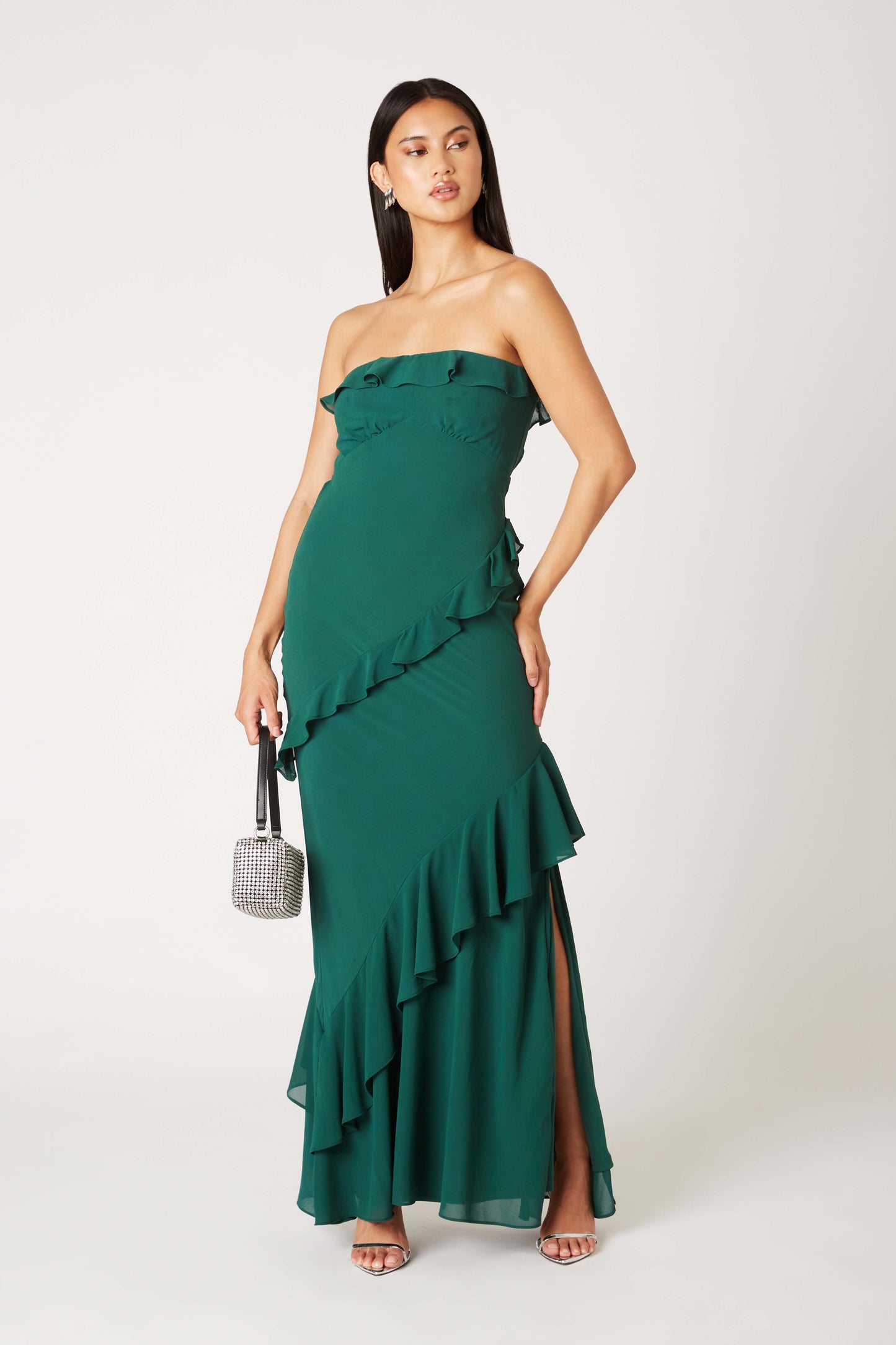 Kale Strapless Ruffle Dress