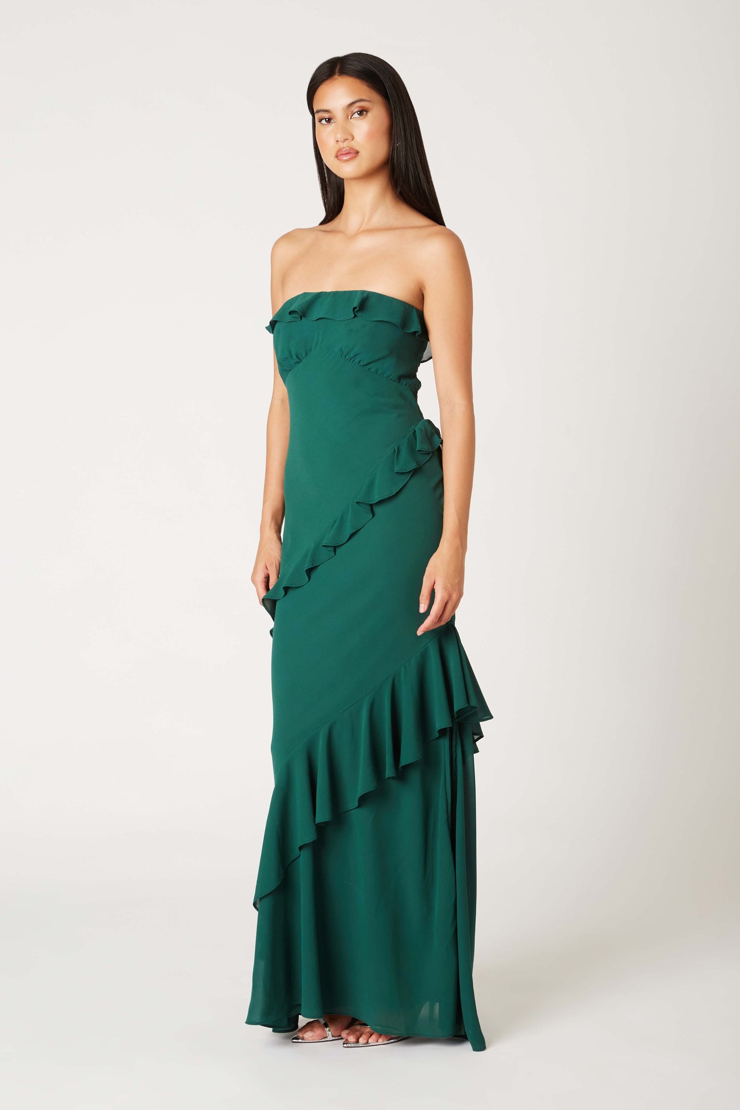 Kale Strapless Ruffle Dress