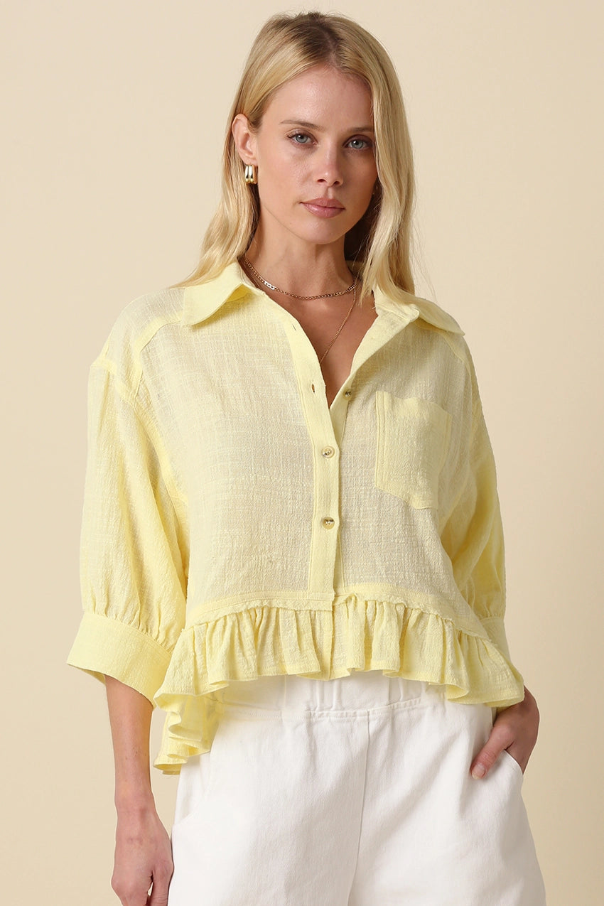 Butter Kali Ruffle Hem Top