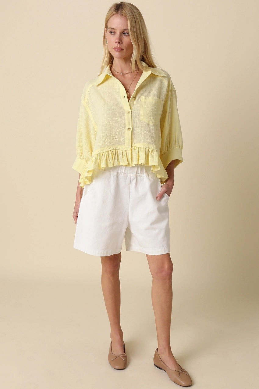 Butter Kali Ruffle Hem Top