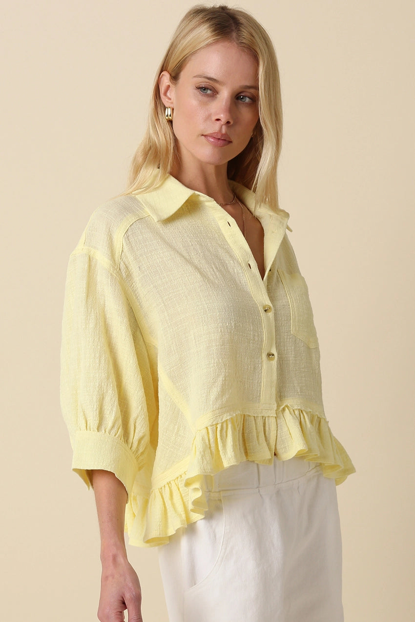Butter Kali Ruffle Hem Top