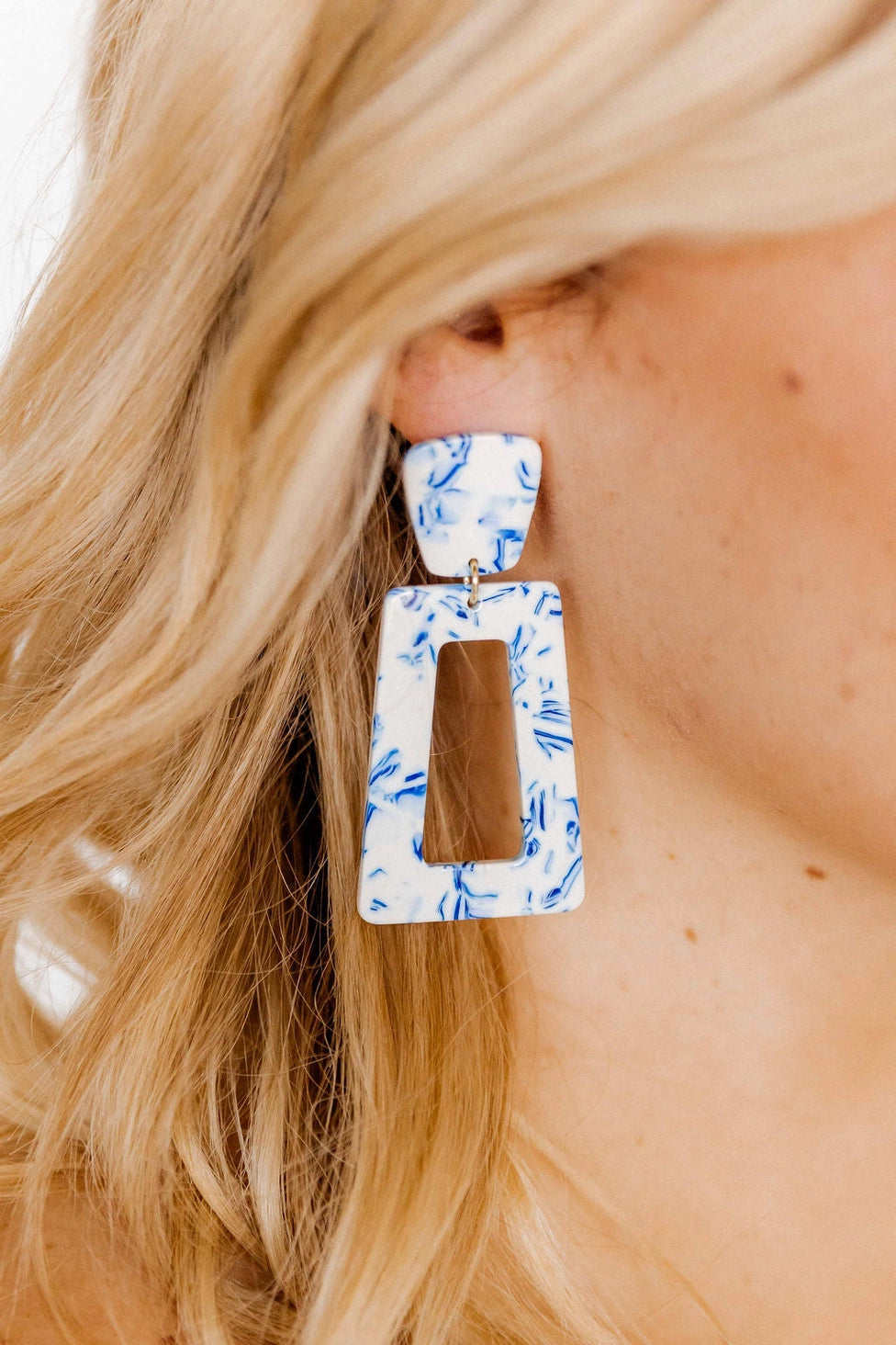 Kennedy Blue China Earrings