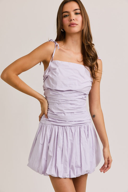 Lavender Bubble Hem Mini