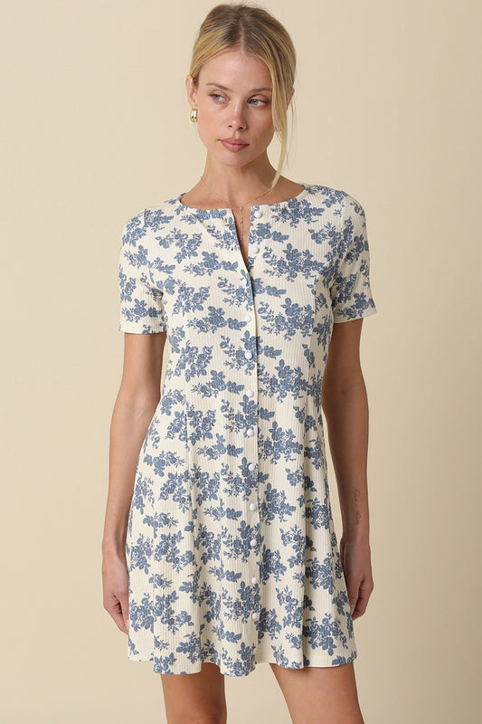Layla Floral Ribbed Dress