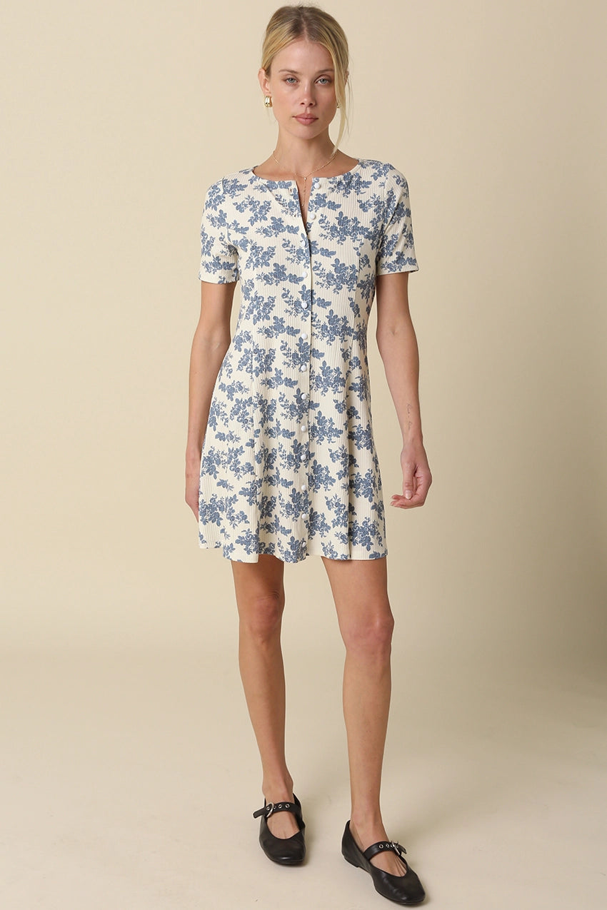 Layla Floral Ribbed Dress