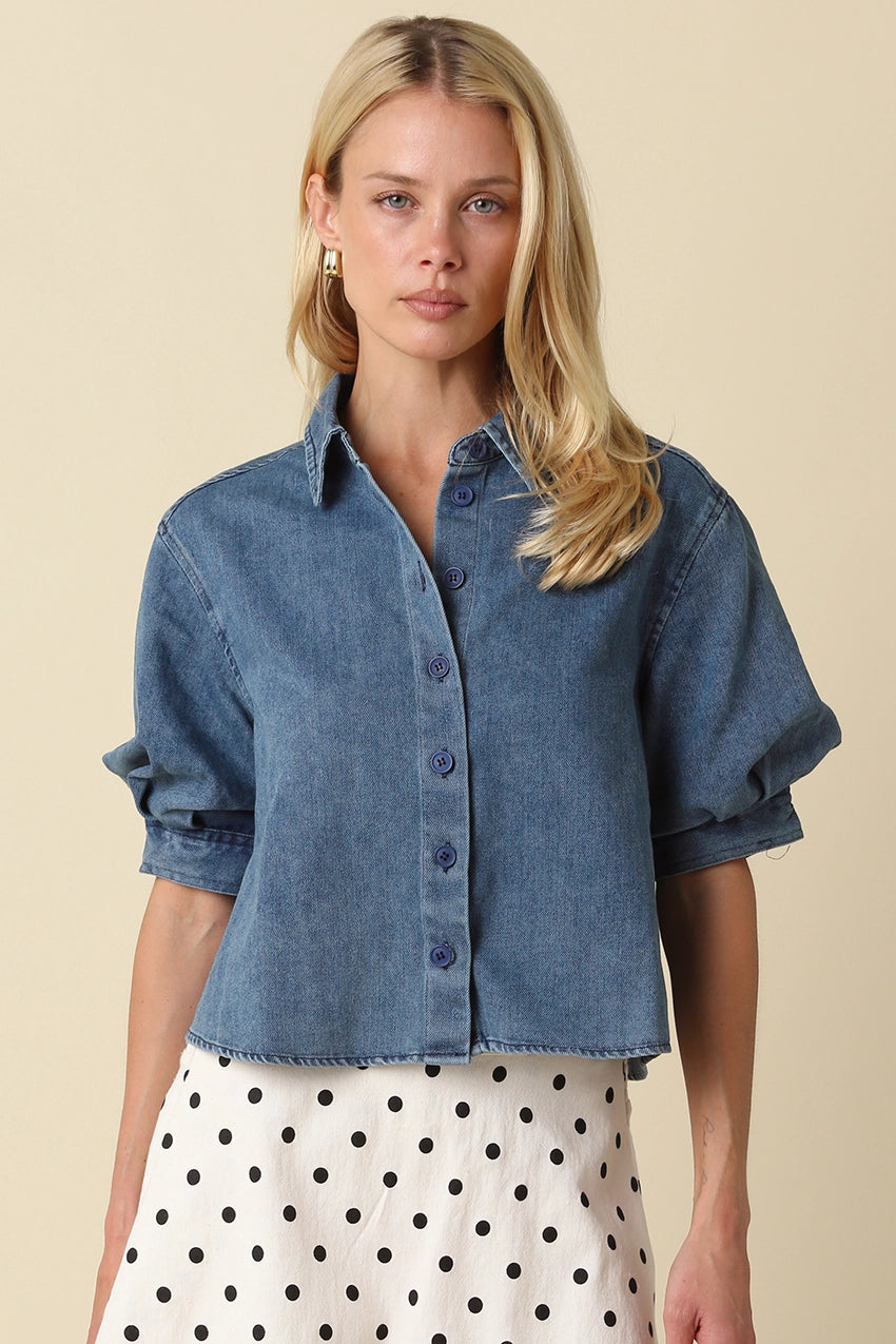 Leanna Denim Cropped Shirt