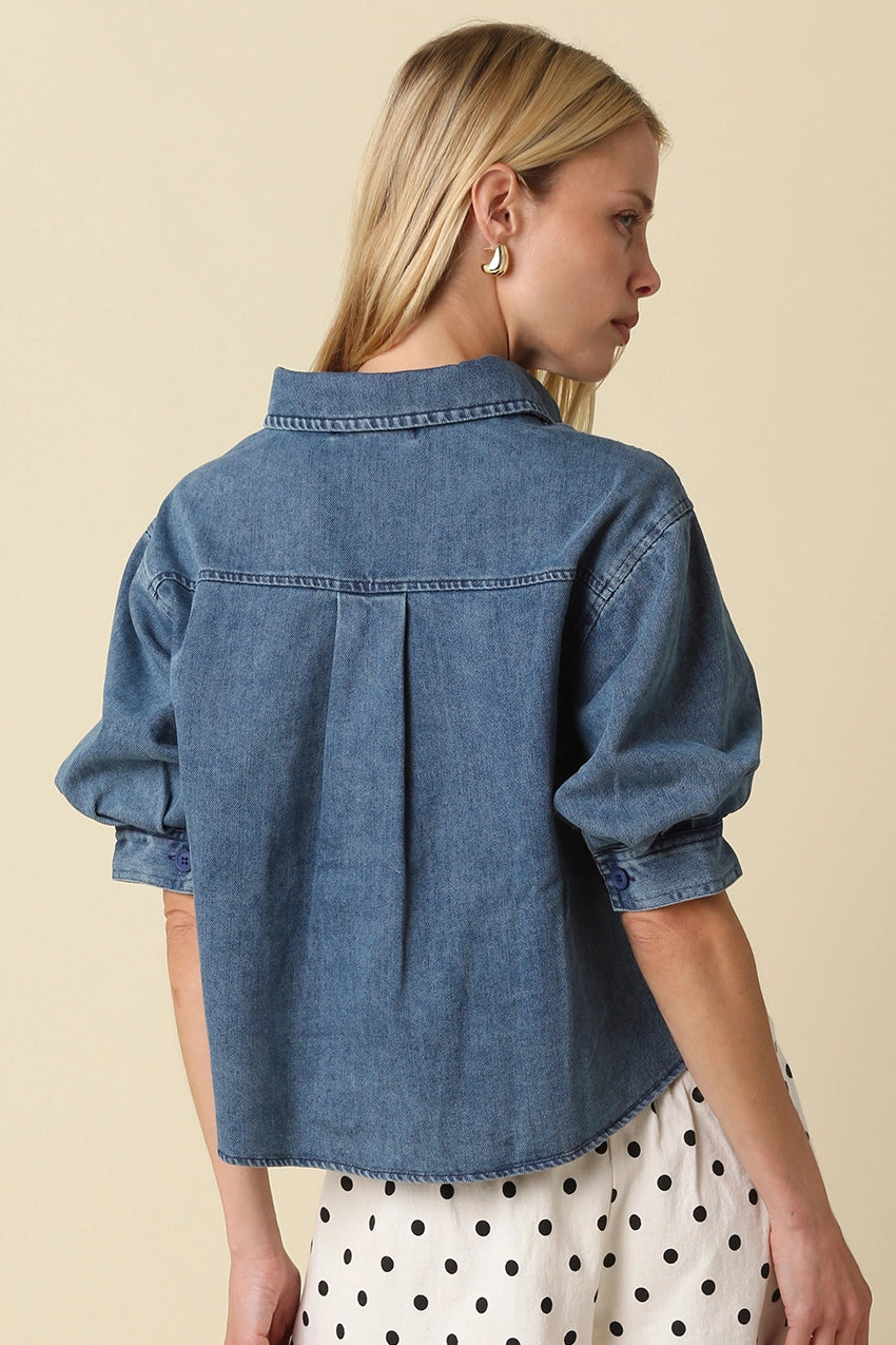 Leanna Denim Cropped Shirt
