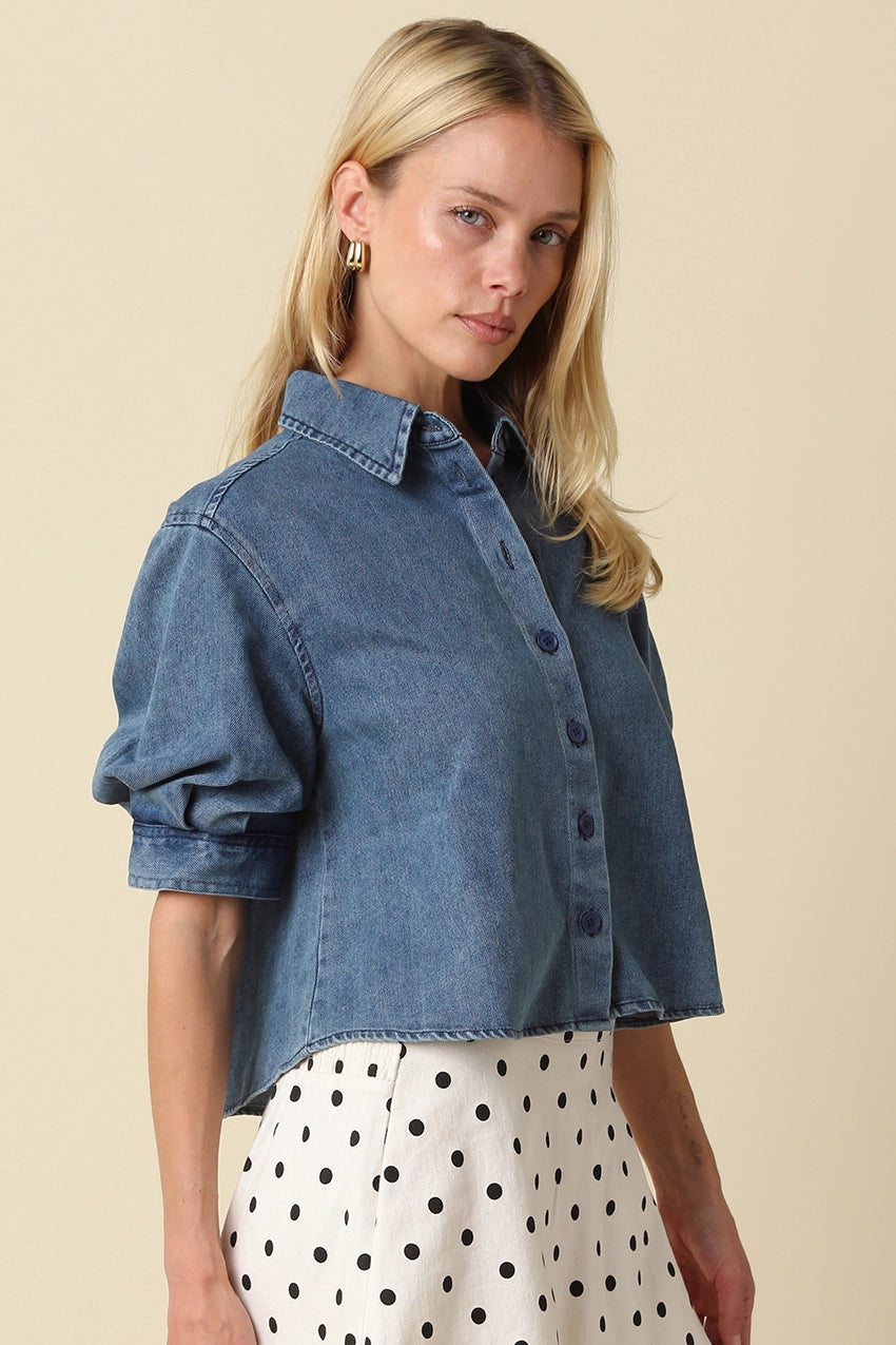 Leanna Denim Cropped Shirt