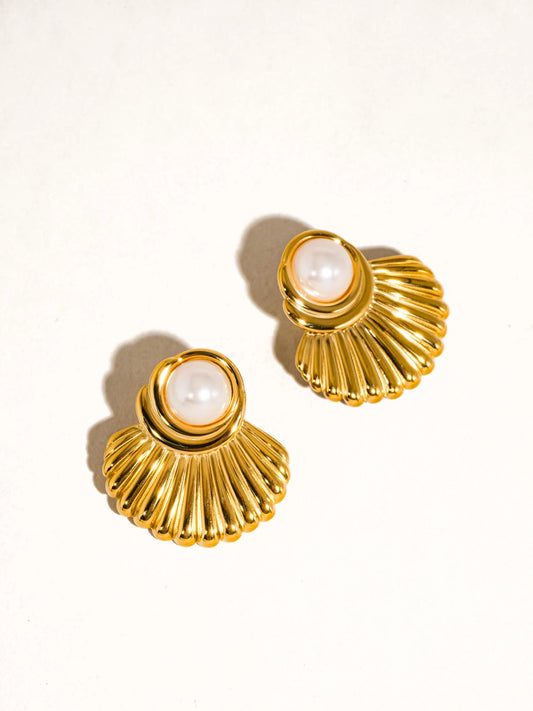 Lennox 18K NonTarnish Shell Earrings