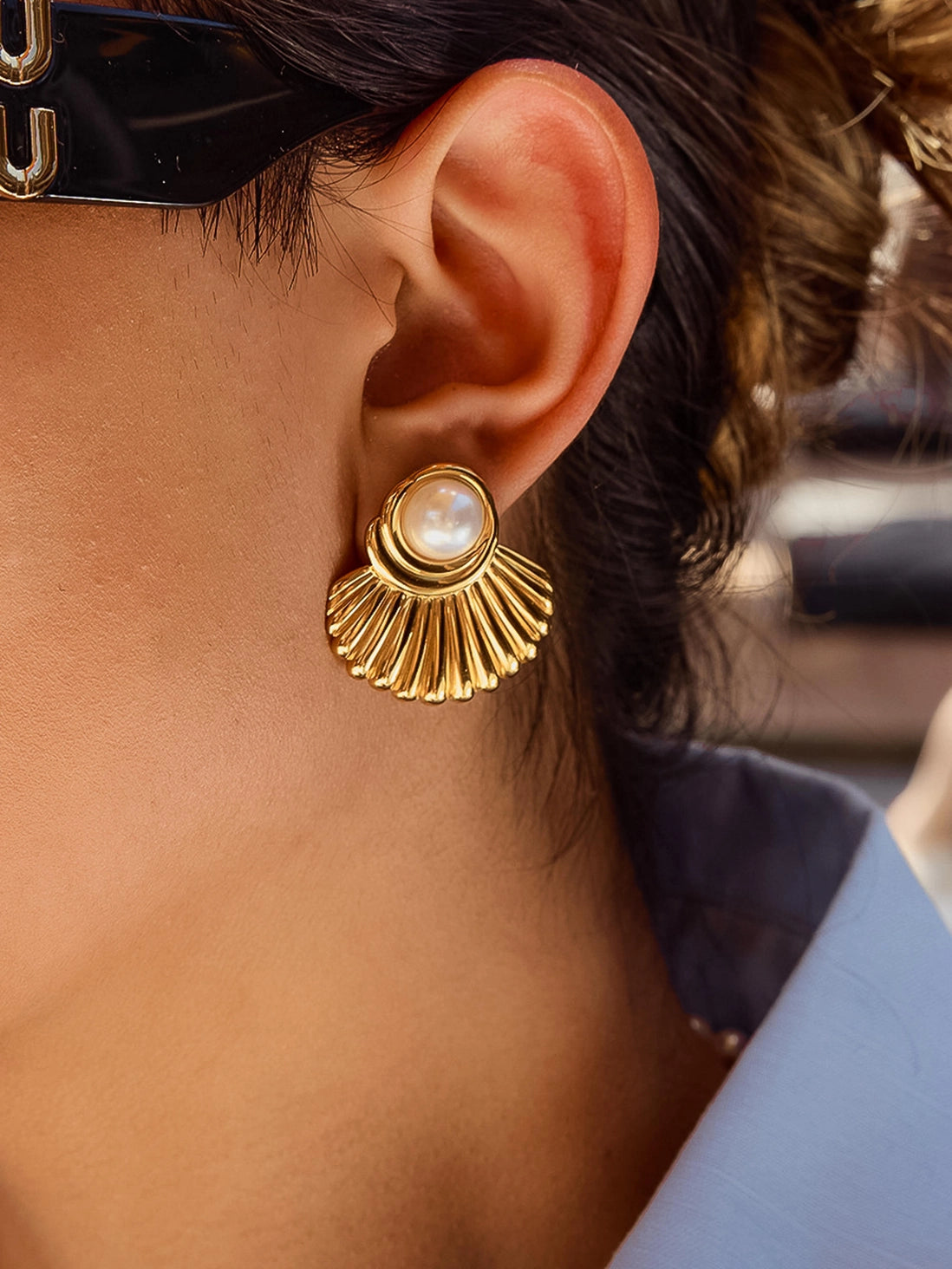 Lennox 18K NonTarnish Shell Earrings