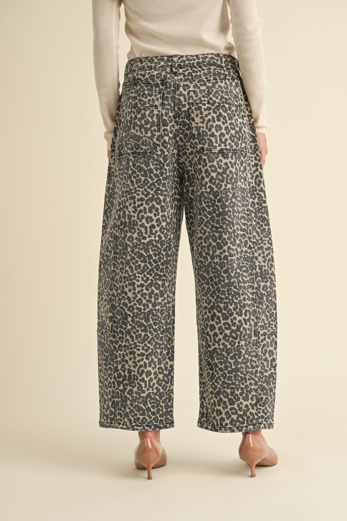 Leopard Barrel Jeans
