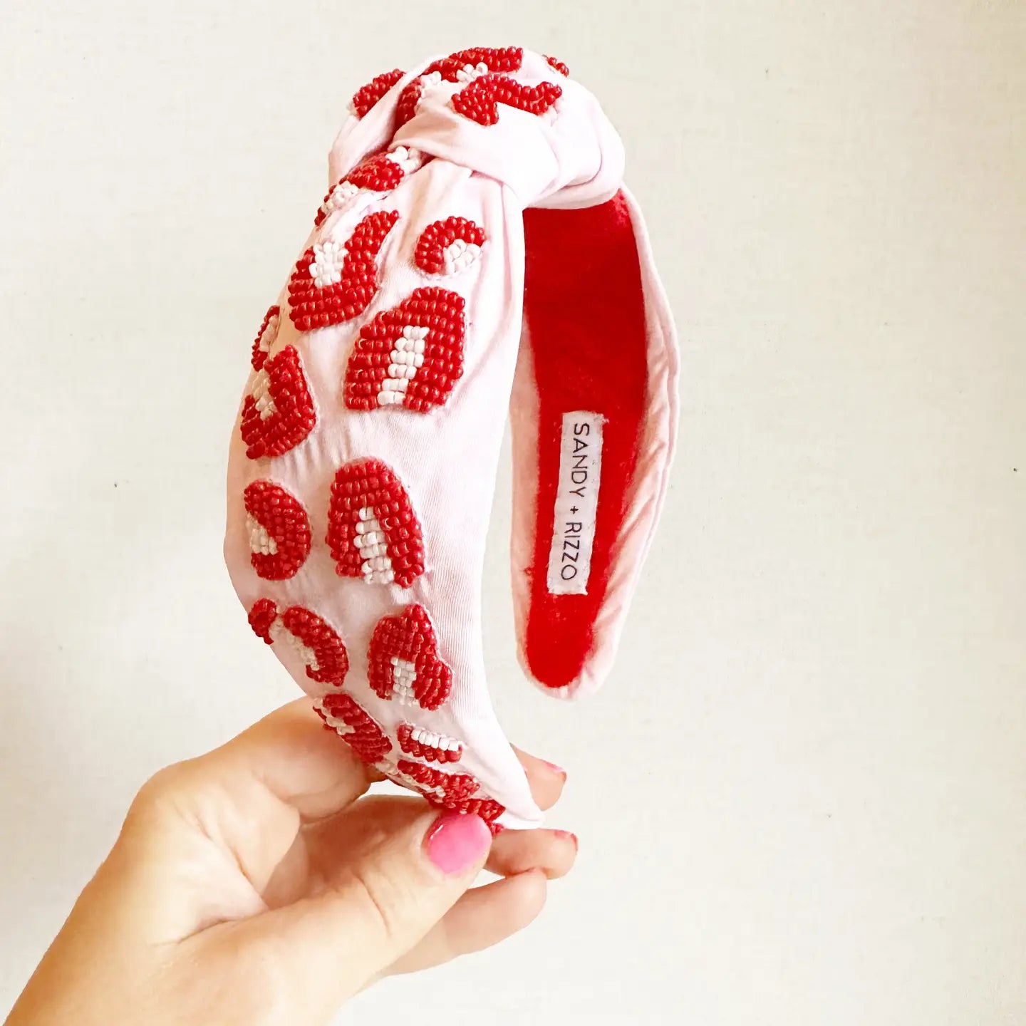 Valentine Leopard Beaded Headband