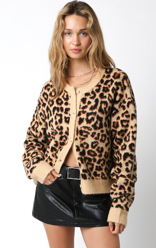 Leopard Button Cardigan