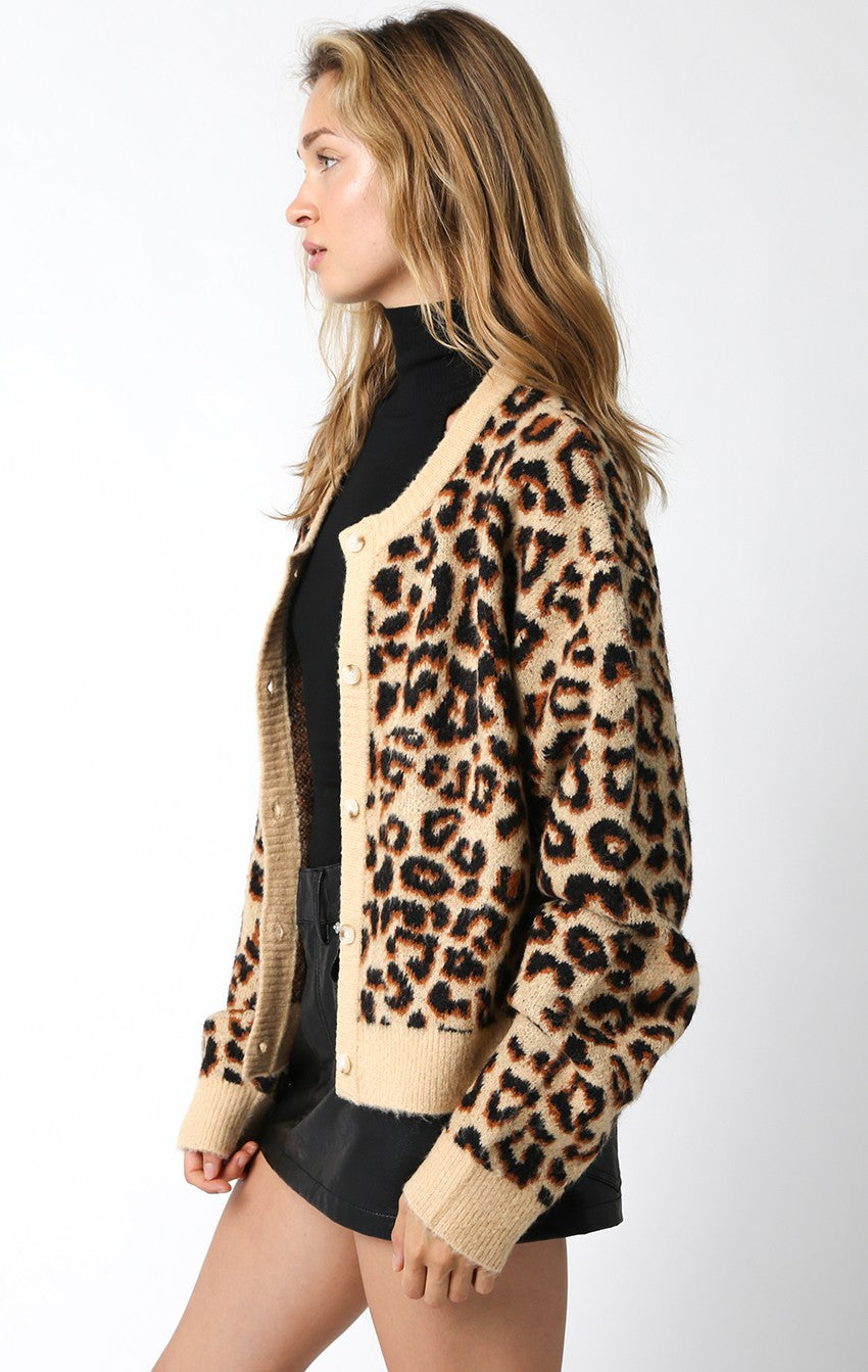 Leopard Button Cardigan