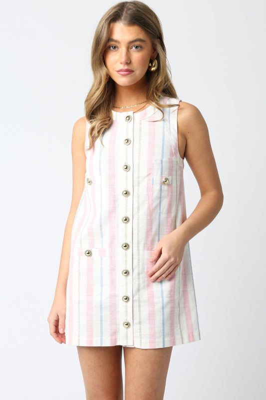 Stripe Button Dress