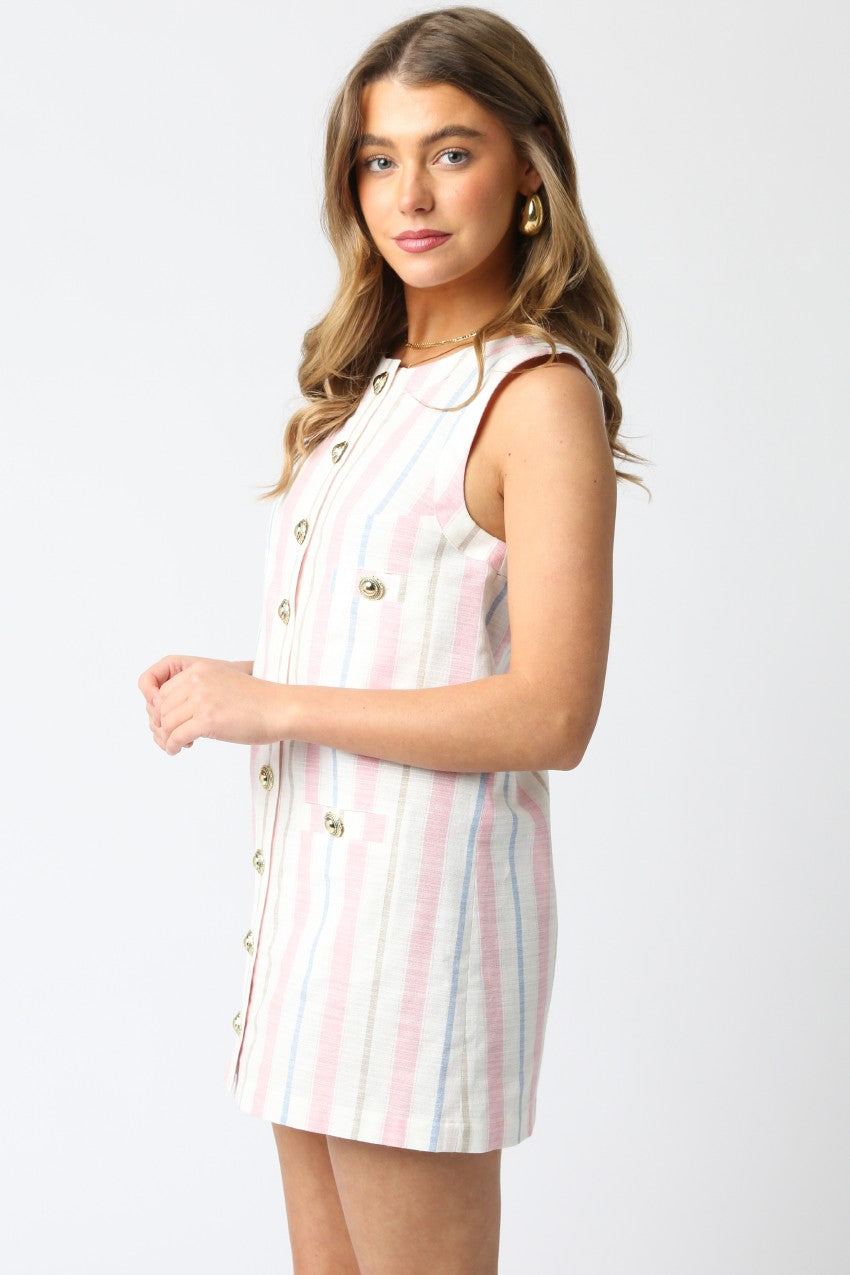 Stripe Button Dress