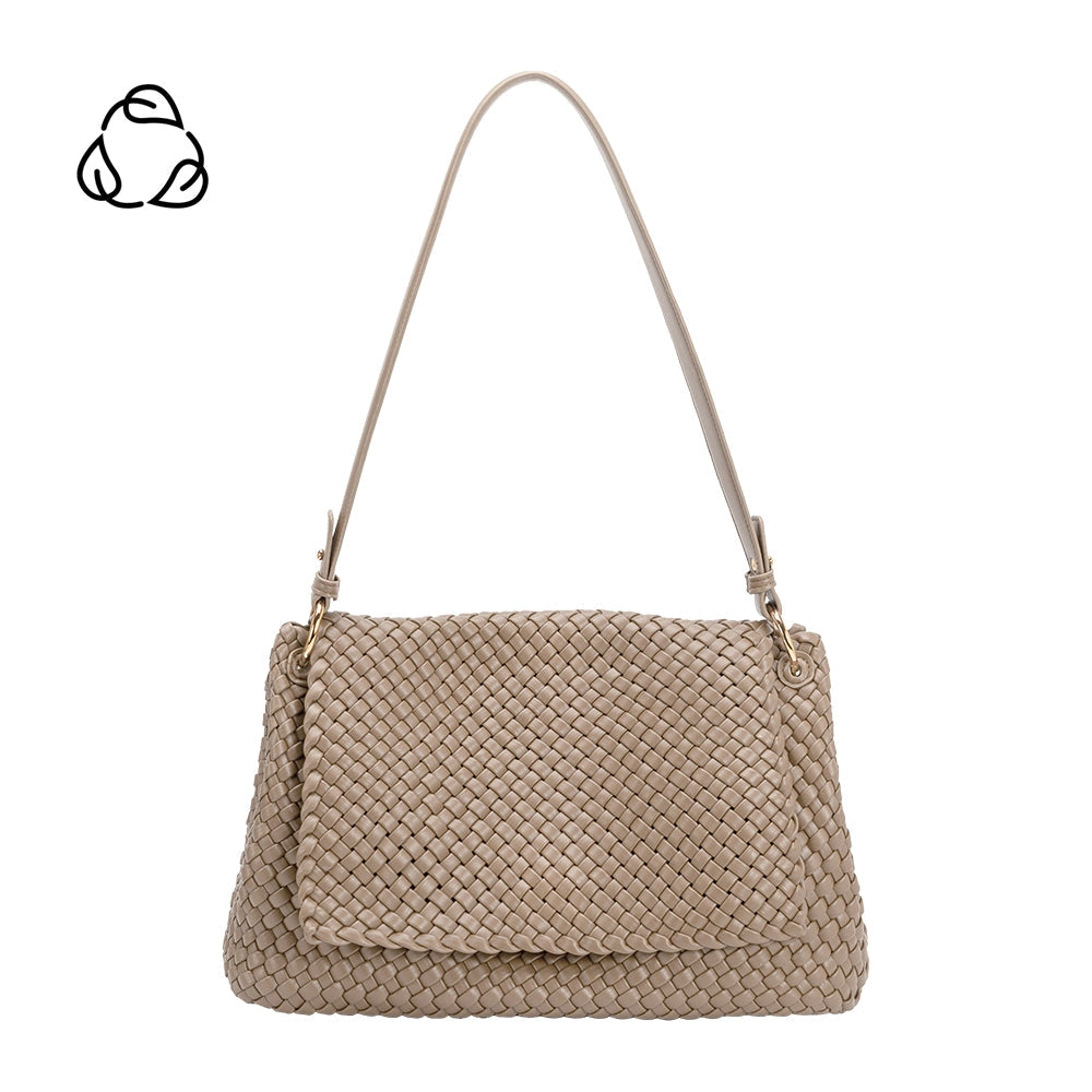 Natalie Taupe Recycled Vegan Shoulder Bag