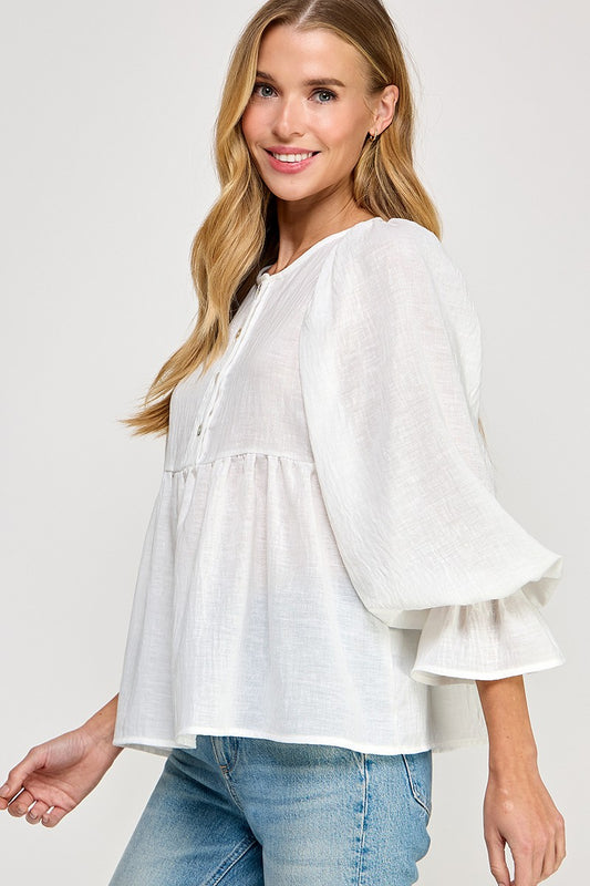 White Babydoll Top