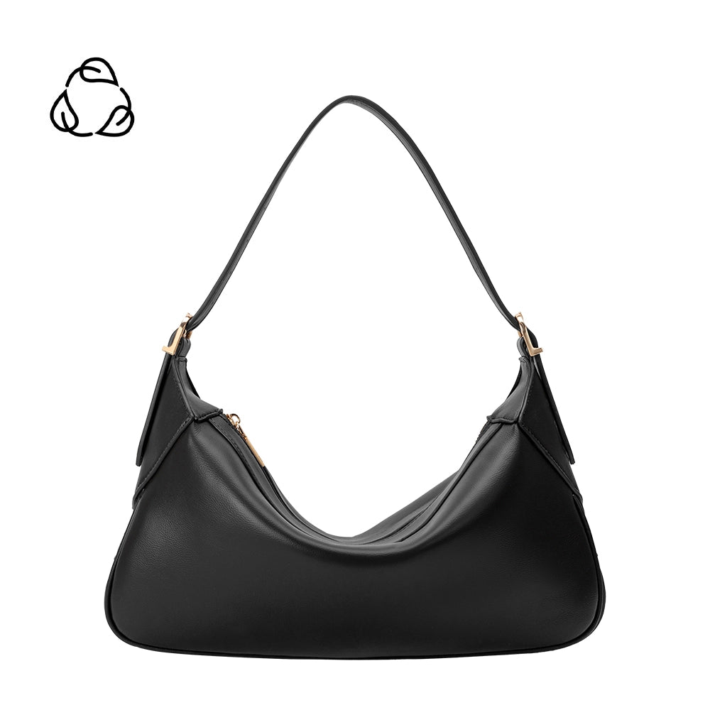 Nicolette Black Recycled Vegan Shoulder Bag