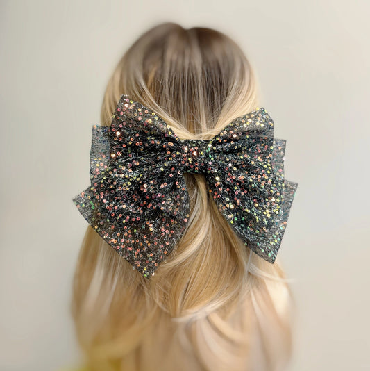 Night Shimmer Bow Hair Clip