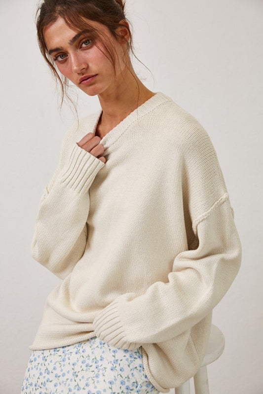 Oatmeal Relaxed Fit Sweater