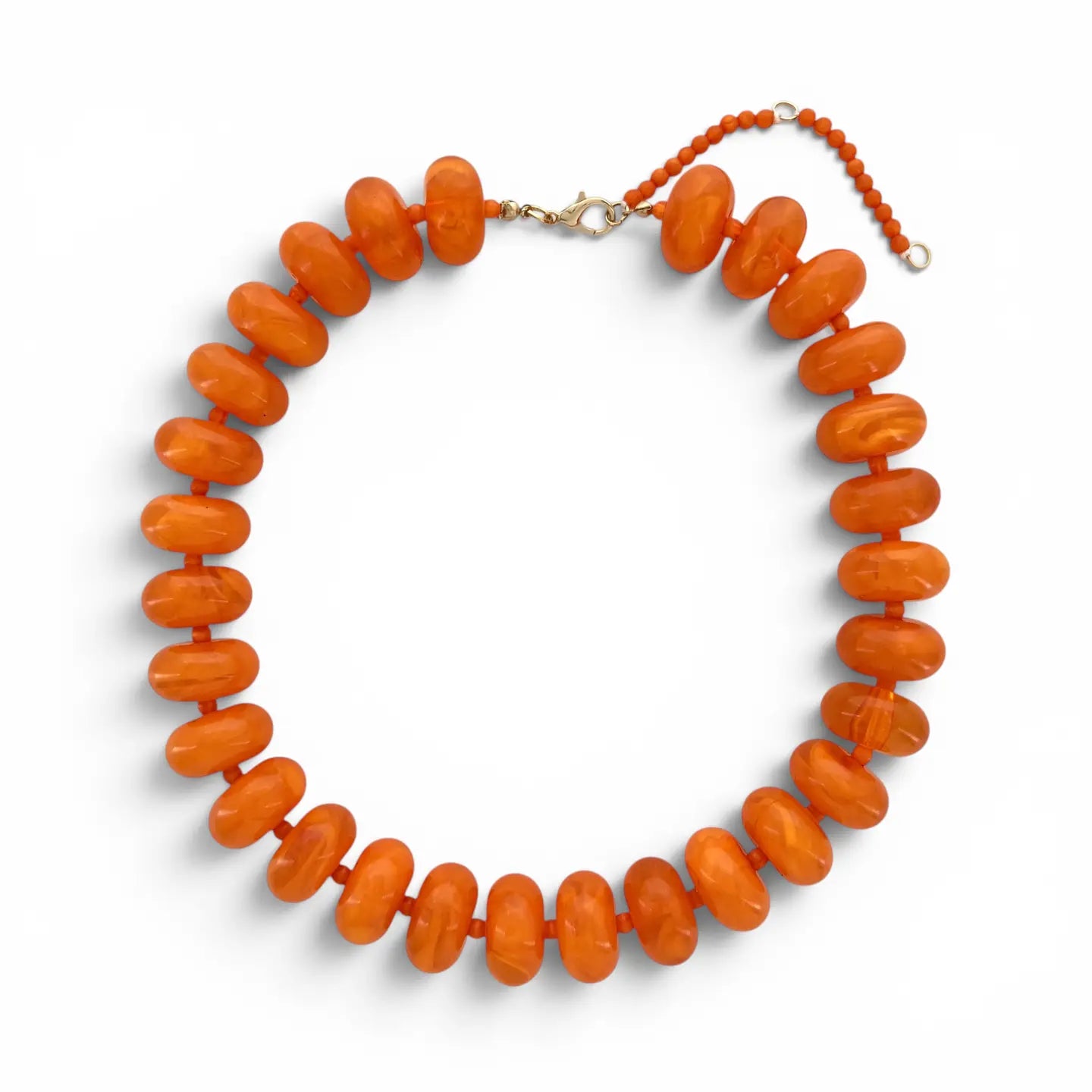 Orange Chunky Beaded Necklace